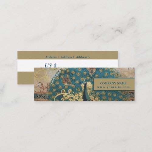 Vintage Peacock _ Price Tag Business Card