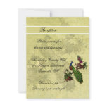 Vintage Peacock Reception Card