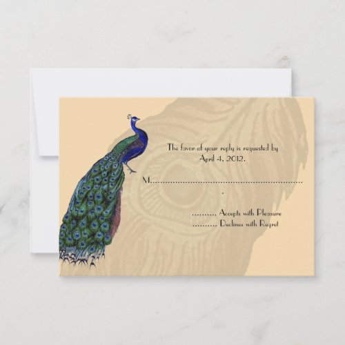 Vintage Peacock Reply Cards