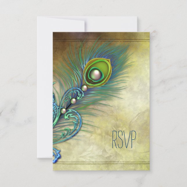 Vintage Peacock RSVP (Front)