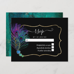 Vintage Peacock RSVP Card