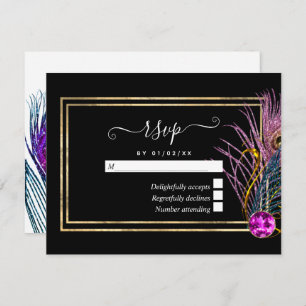 Vintage Peacock RSVP Card