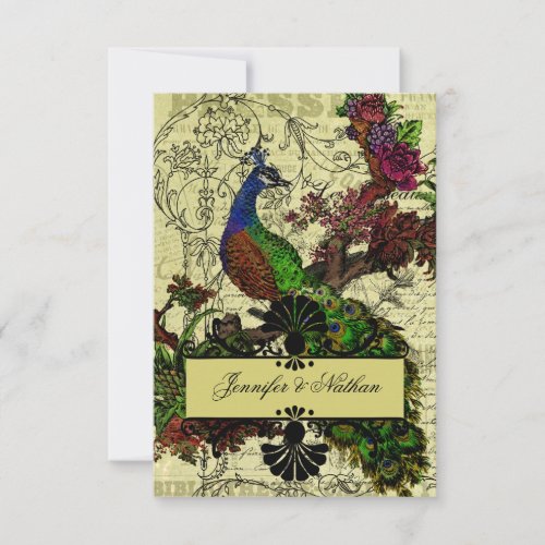 Vintage Peacock RSVP Card