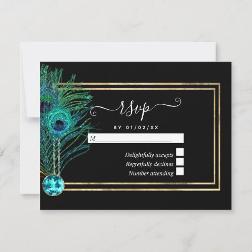 Vintage Peacock RSVP Card