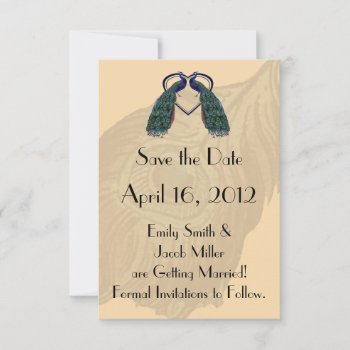 Vintage Peacock Save The Date Invitations by TwoBecomeOne at Zazzle