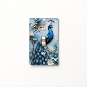 Vintage Peacock Scrapbooking: Blue & White Light S Switch Cover
