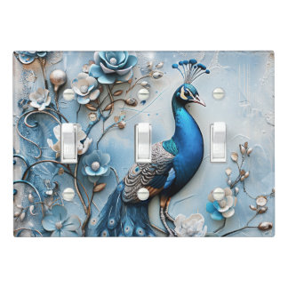 Vintage Peacock Scrapbooking: Blue & White Light S Switch Cover