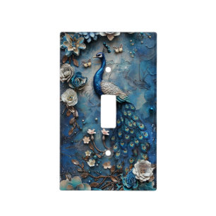 Vintage Peacock Scrapbooking: Blue & White Light Switch Cover