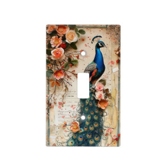 Vintage Peacock Scrapbooking: Blue & White Light Switch Cover
