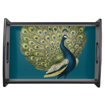 Vintage Peacock Serving Tray by ThinxShop at Zazzle
