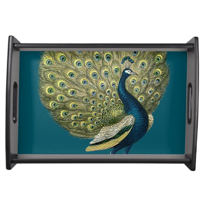 Vintage Peacock Serving Tray