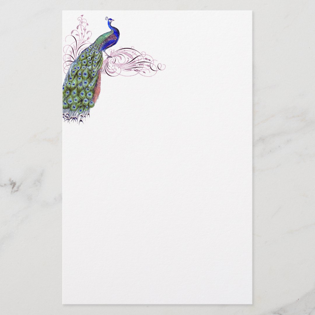Vintage Peacock Stationery | Zazzle