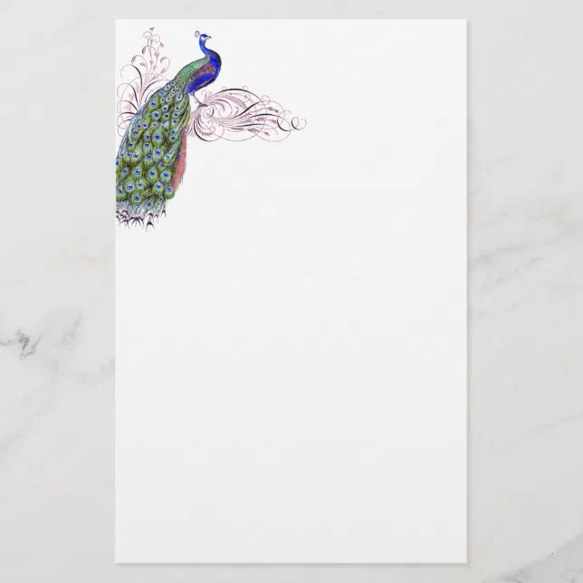 Vintage Peacock Stationery | Zazzle
