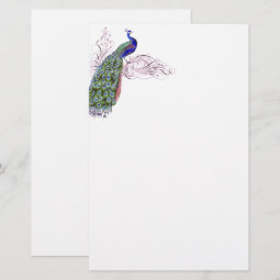 Vintage Peacock Stationery | Zazzle