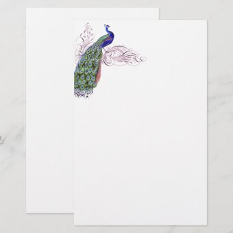 Vintage Peacock Stationery | Zazzle