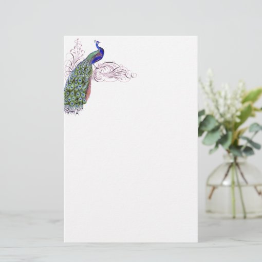 Vintage Peacock Stationery | Zazzle