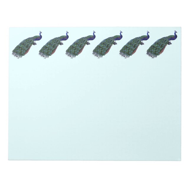 Vintage Peacock Swirl Notepad (Front)