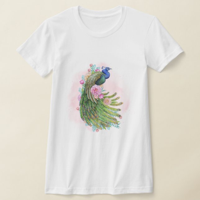 Vintage Peacock T‑Shirt T-Shirt (Laydown)