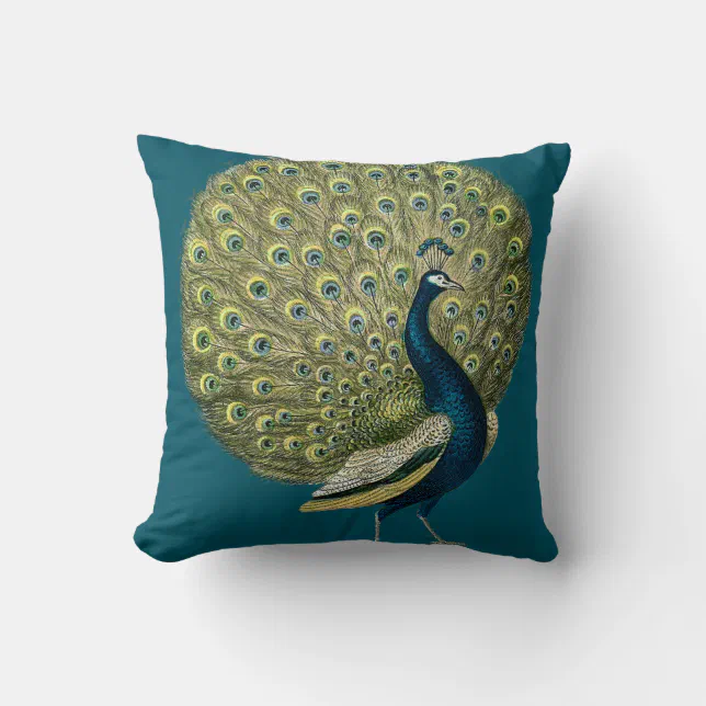 Vintage Peacock Throw Pillow Zazzle