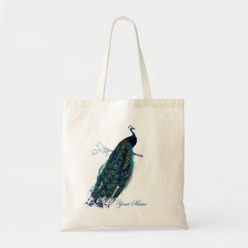 Vintage Peacock Tote Bag by JoyMerrymanStore at Zazzle