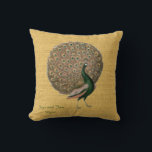 Vintage Peacock Wedding Anniversary 40th 50th 60th Throw Pillow<br><div class="desc">Stylish wedding anniversary gift for parents, friends, family and colleagues. You can edit the templates using the customize or personalize tab. ____________________________________________________________________________ 1. For assistance, custom design or matching items (view the collection attached) contact Designer LeahG via the contact tab below. ____________________________________________________________________________ 2. For updates on the latest trending gift...</div>