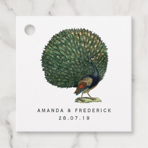 Vintage Peacock Wedding Favor Tags