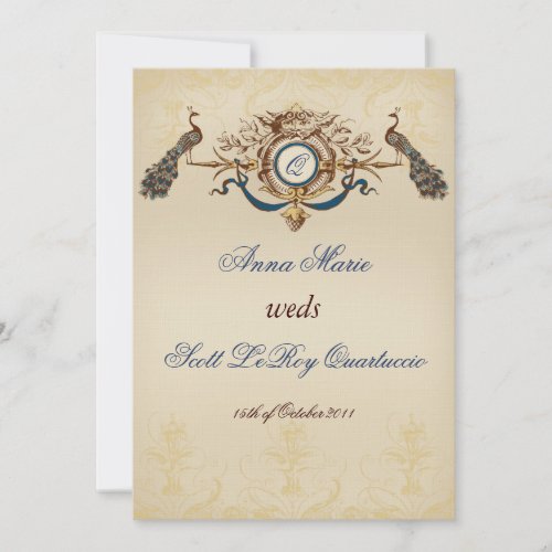 Vintage Peacock Wedding Invitation