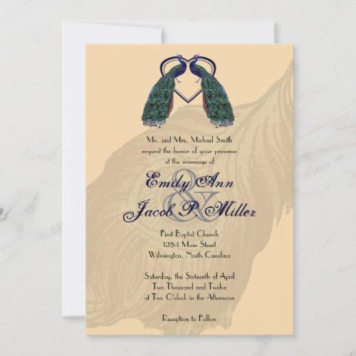Vintage Peacock Wedding Invitations