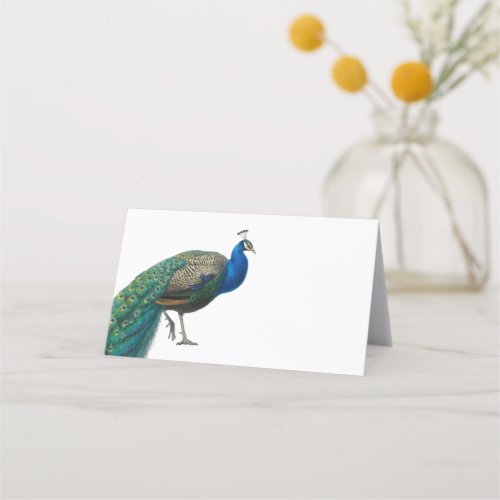 Vintage Peacock Wedding Place Card