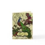Vintage Peacock Wedding Thank You Note Cards