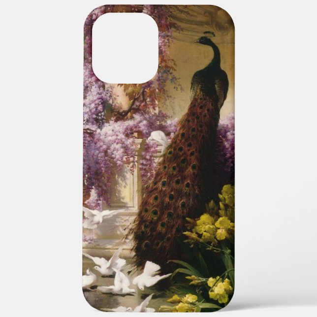Vintage Peacock & Wisteria Case-Mate iPhone Case (Back)