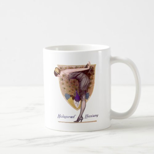 Vintage Peacock Woman Flapper Pretty Coffee Mug