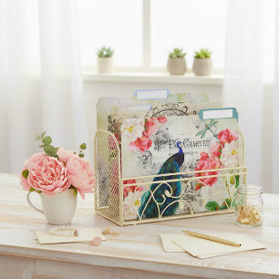 Vintage peacocks file folder