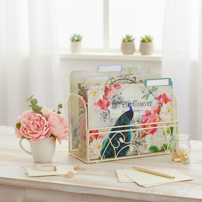 Vintage peacocks file folder (Creator Uploaded)