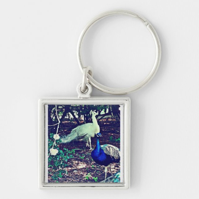 Vintage Peacocks Keychain (Front)