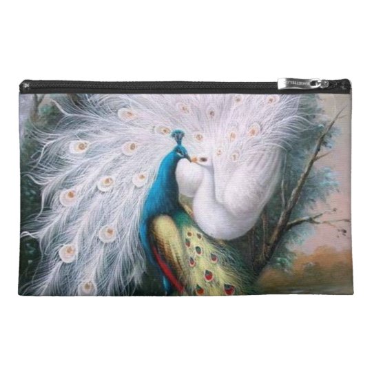 Vintage Peacocks Kiss Travel Accessory Bag