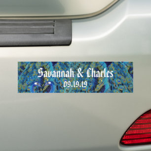 Vintage Peacocks Kissing Wedding Gifts Bumper Sticker