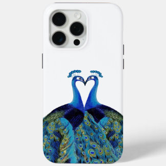 Vintage Peacocks Kissing Wedding Gifts iPhone 15 Pro Max Case