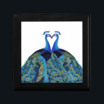 Vintage Peacocks Kissing Wedding Gifts Keepsake Box<br><div class="desc">Vintage Peacocks Kissing Wedding Gifts</div>