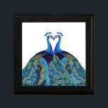 Vintage Peacocks Kissing Wedding Gifts Keepsake Box<br><div class="desc">Vintage Peacocks Kissing Wedding Gifts</div>