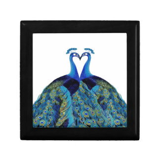 Vintage Peacocks Kissing Wedding Gifts Keepsake Box