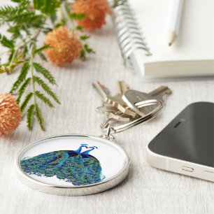 Vintage Peacocks Kissing Wedding Gifts Keychain