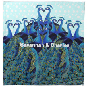 Vintage Peacocks Kissing Wedding Gifts Napkin