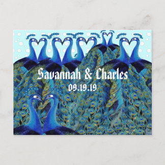 Vintage Peacocks Kissing Wedding Gifts Postcard
