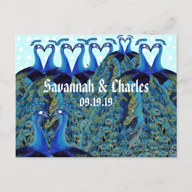 Vintage Peacocks Kissing Wedding Gifts Postcard (Front)