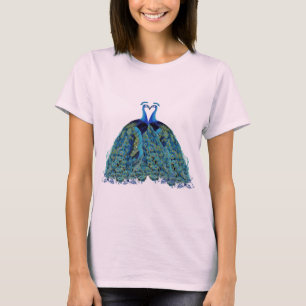 Vintage Peacocks Kissing Wedding Gifts T-Shirt