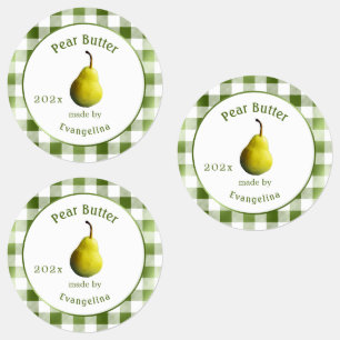 Vintage Pear Butter Personalized Canning Labels