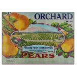 Vintage Pear Fruit Crate Label Cutting Board at Zazzle