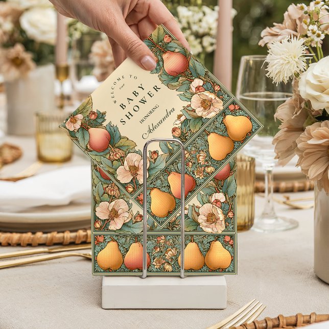 Vintage Pear Garden Botanical Baby Shower Napkins (Creator Uploaded)