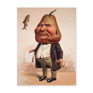 Vintage Pear Head Guy Postcard